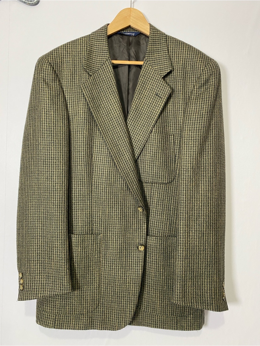 Burberrys Men's Vintage Blazer Coat 46R Brown Black Classic Business Office